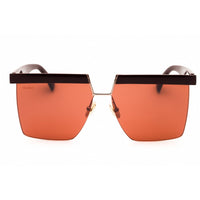 Max Mara Women's Sunglasses - Shiny Bordeaux Oversized Half Rim Frame | MM0071 69S ,