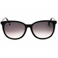 Max Mara Women's Sunglasses - Shiny Black Acetate Round Full Rim Frame | MM0022-F 01B ,