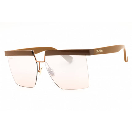 Max Mara Women's Sunglasses - Shiny Light Brown Metal Rectangular Frame | MM0071 45G ,