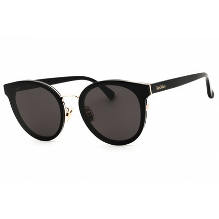 Max Mara Women's Sunglasses - Shiny Black Acetate Round Full Rim Frame | MM0104-K 01A ,