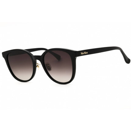 Max Mara Women's Sunglasses - Shiny Black Acetate Round Full Rim Frame | MM0105-K 01B ,