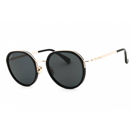 Max Mara Women's Sunglasses - Shiny Black Metal Round Full Rim Frame | MM0109-K 01A ,