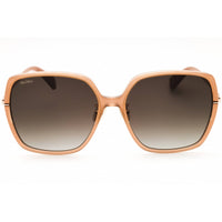 Max Mara Women's Sunglasses - Shiny Beige Acetate Rectangular Frame | MM0112-K 57F ,