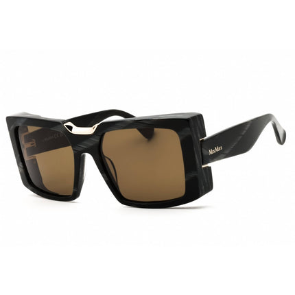 Max Mara Women's Sunglasses - Black Horn Oversized Shape Full Rim Frame | MM0124 63J ,