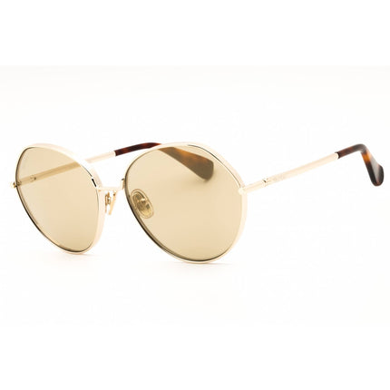 Max Mara Women's Sunglasses - Gold Metal Brown Lens Full Rim Round Frame | MM0096 32G ,