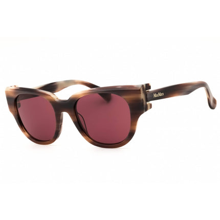 Max Mara Women's Sunglasses - Horn Violet Lens Full Rim Cat Eye Frame | MM0138 65Y ,