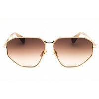 Max Mara Women's Sunglasses - Gold Brown Lens Full Rim Geometric Frame | MM0143 32F ,