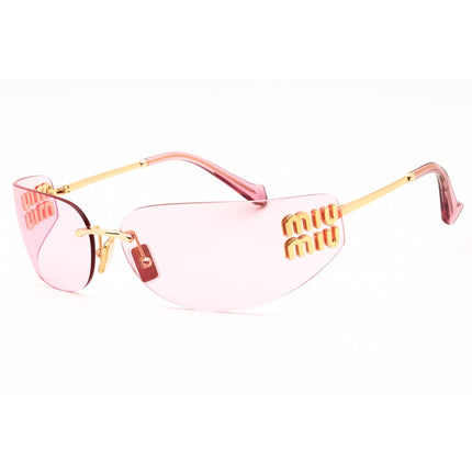 Miu Miu Women's Sunglasses - Gold Metal Oval Shape Rimless Frame | 0MU A51S 5AK90Y ,