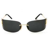 Miu Miu Women's Sunglasses - Gold Metal Dark Grey Lens Oval Frame | 0MU A51S 5AK5S0 ,