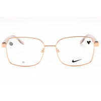 Nike Women's Eyeglasses - Shiny Rose Gold Rectangular Full Rim Frame | NIKE 8401 780 ,