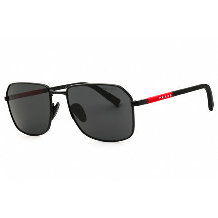 Prada Sport Men's Sunglasses - Matte Black Metal Rectangular Frame | 0PS A51S 1BO06F ,