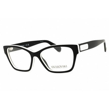 Swarovski Women's Eyeglasses - Black/White Rectangular Full Rim Frame | 0SK2013 1015 ,