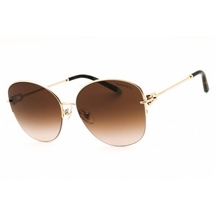 Tiffany Women's Sunglasses - Pale Gold Metal Round Half Rim Frame | 0TF3082 60213B ,