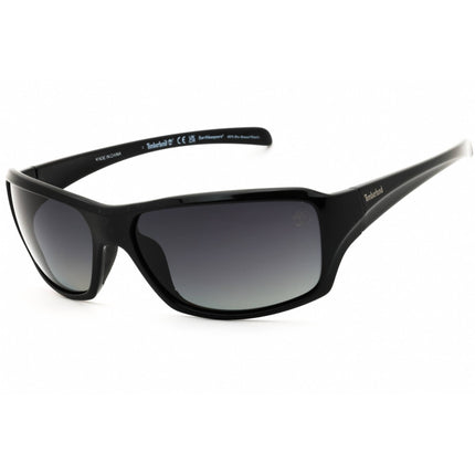 Timberland Men's Sunglasses - Shiny Black Sport Wraparound Shape Frame | TB9332 01D ,