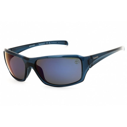 Timberland Men's Sunglasses - Shiny Blue Sport Wraparound Shape Frame | TB9332 90D ,