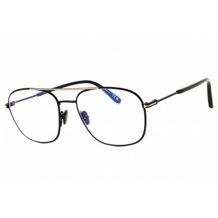 Tom Ford Men's Eyeglasses - Shiny Black Metal Oval Shape Full Rim Frame | FT5830-B 001 ,