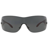 Versace Unisex Sunglasses - Gunmetal Gray Shield Shape Rimless Frame | 0VE2054 100187 ,