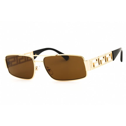 Versace Men's Sunglasses - Gold Metal Rectangular Full Rim Frame | 0VE2257 100273 ,