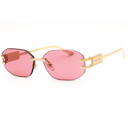 Versace Unisex Sunglasses - Gold Metal Oval Shape Rimless Frame | 0VE2274 100284 ,