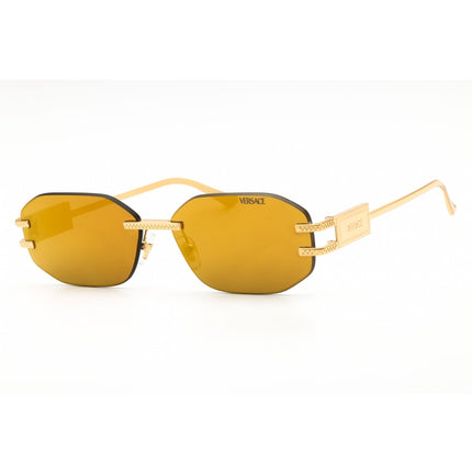 Versace Unisex Sunglasses - Gold Metal Oval Shape Rimless Frame | 0VE2274 10027P ,