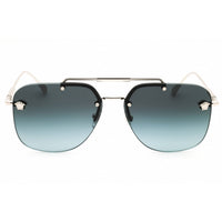 Versace Unisex Sunglasses - Silver Metal Aviator Shape Rimless Frame | 0VE2296 1000V1 ,