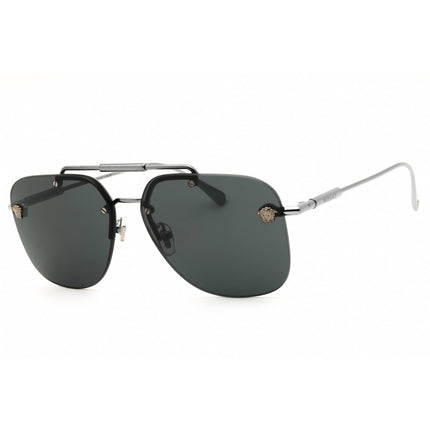 Versace Unisex Sunglasses - Gunmetal Aviator Shape Rimless Frame | 0VE2296 100187 ,