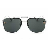 Versace Unisex Sunglasses - Gunmetal Aviator Shape Rimless Frame | 0VE2296 100187 ,