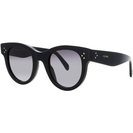 Celine Unisex Sunglasses - Shiny Black Acetate Round Full Rim Frame | CL4003IN 01B ,