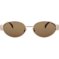 Celine Women's Sunglasses - Shiny Rose Gold Metal Oval Full Rim Frame | CL40235U 28E ,