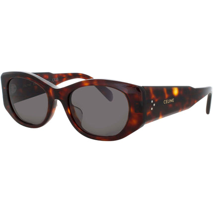Celine Women's Sunglasses - Dark Havana Acetate Oval Full Rim Frame | CL40329U 52A ,