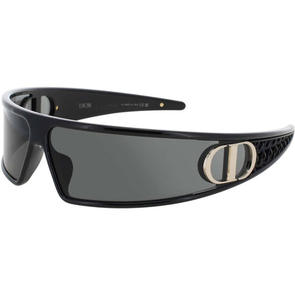 Dior Women's Sunglasses - Shiny Black Wraparound Shape Full Rim Frame | CD40180U 01A ,