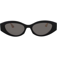 Dior Women's Sunglasses - Shiny Black Acetate/Metal Oval Full Rim Frame | CD40186I 01A ,