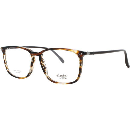 Elasta Men's Eyeglasses - Striped Black/Brown/White Square Full Rim Frame | E-8004 KVI ,