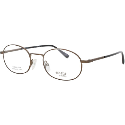 Elasta Men's Eyeglasses - Matte Brown/Black Metal Round Full Rim Frame | E-7247 4IN ,