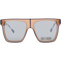 Elton John Unisex Sunglasses - Matte Beige/Blue Acetate Square Frame | GOLIATH MTBGE ,