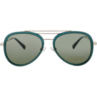 Elton John Unisex Sunglasses - Forest Green/Silver Metal/Acetate Frame | JIVE BRNTR ,