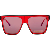 Elton John Women's Sunglasses - Matte Red Square Shape Full Rim Frame | GOLIATH MTRED ,