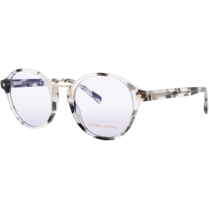Elton John Women's Sunglasses - Grey Marble Round Shape Full Rim Frame | CONCERT BTMBL ,