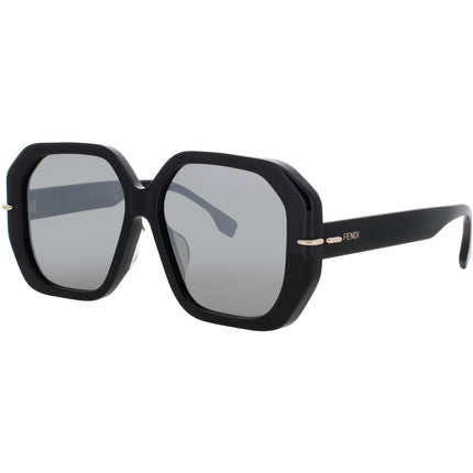 Fendi Women's Sunglasses - Shiny Black Geometric Shape Full Rim Frame | FE40173F 01C ,