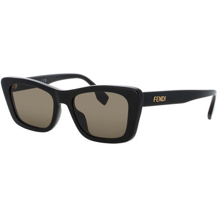 Fendi Women's Sunglasses - Shiny Black Rectangular Shape Full Rim Frame | FE40185I 01N ,