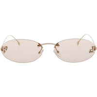 Fendi Women's Sunglasses - Light Gold Metal Oval Shape Rimless Frame | FE4075US 28Y ,