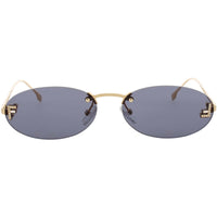 Fendi Women's Sunglasses - Gold Metal Oval Shape Rimless Frame | FE4075US 30V ,