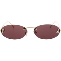 Fendi Women's Sunglasses - Gold Metal Oval Shape Rimless Frame | FE4075US 30Y ,