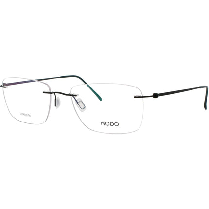 Modo Men's Eyeglasses - Dark Green Metal Rectangular Shape Rimless Frame | 4632 DGRN0 ,