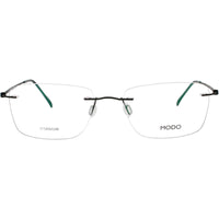 Modo Men's Eyeglasses - Dark Green Metal Rectangular Shape Rimless Frame | 4632 DGRN0 ,
