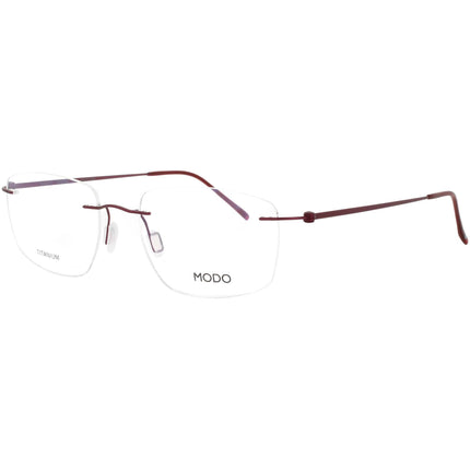 Modo Men's Eyeglasses - Burgundy Titanium Rectangular Rimless Frame | 4635 BURG0 ,
