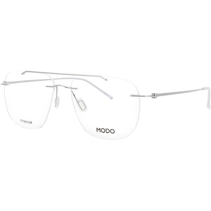 Modo Men's Eyeglasses - Silver Titanium Aviator Shaped Rimless Frame | 4612 SIL00 ,