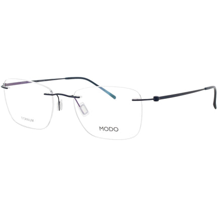 Modo Men's Eyeglasses - Dark Navy Titanium Rectangular Rimless Frame | 4627 DNAVY ,