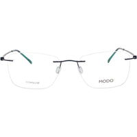 Modo Men's Eyeglasses - Dark Navy Titanium Rectangular Rimless Frame | 4627 DNAVY ,