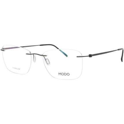 Modo Men's Eyeglasses - Smoke Grey Titanium Rectangular Rimless Frame | 4627 SMK00 ,